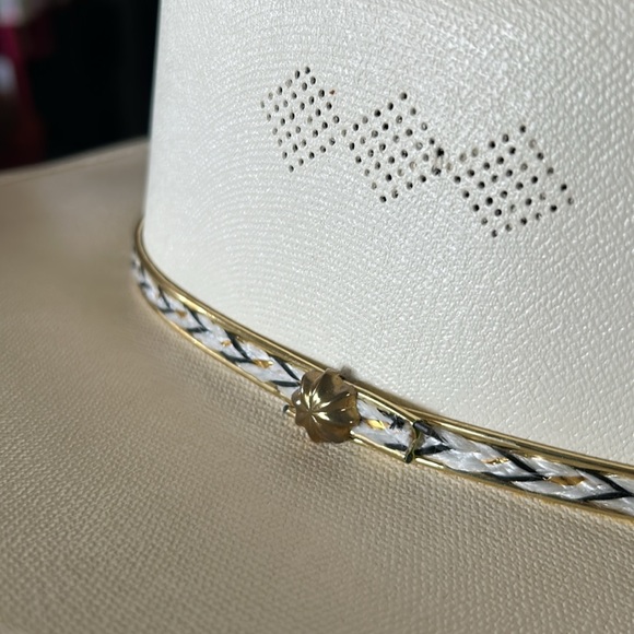 Vintage Unisex Cream Western Cowboy Hat - Picture 3 of 9